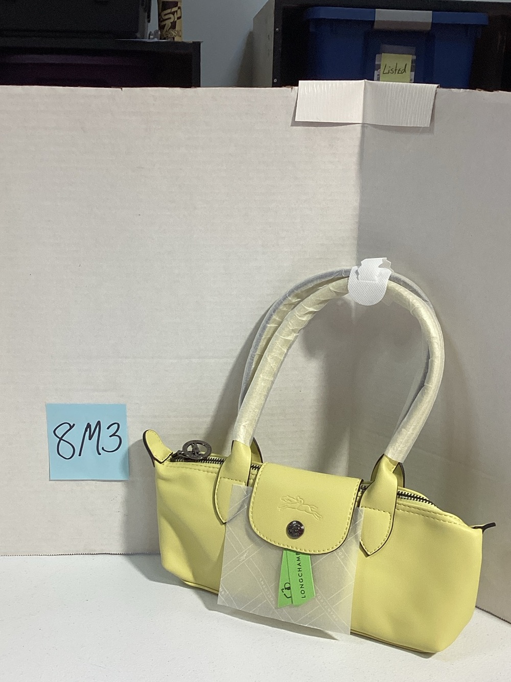 Longchamp Small Yellow Leather Tote Bag